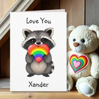 Happy Valentine's Day | LGBTQ Raccoon Card