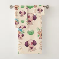 Adorable Dog Pattern  Bath Towel Set