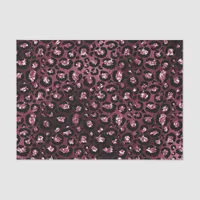 Burgundy Glam Foil Glitter Leopard Spots Tissue Paper