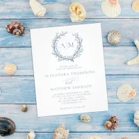 Budget Nautical Wedding Coral Reef Dusty Blue Flyer