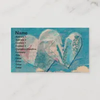 Two Hearts Mixed Media Collage Business Card