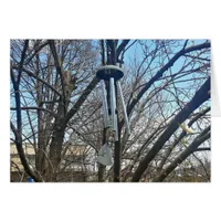 Thinking of You Wind chimes in Trees Greeting Card