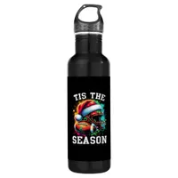 Tis The Season Football Mom Christmas Santa Hat Co Stainless Steel Water Bottle