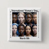International Women's Day March 8th Button
