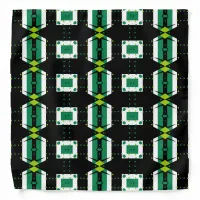 Simple Modern Green Black & White Pattern Bandana