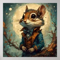 Adorable Steampunk Chipmunk Poster