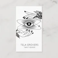 Black & White Chic Modern Mystic Tarot Reader Business Card