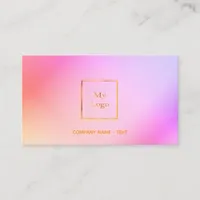 Logo pink purple golden rainbow elegant modern business card