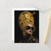 Woman with Ramen Noodles Hair Postcard