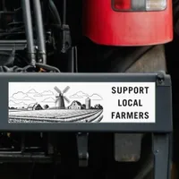 Support Local Farmers Arable Farm Windmill Farming Bumper Sticker