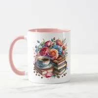 Rise and Shine Vintage Coffee Cup and Flowers