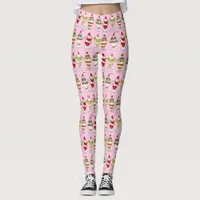 Retro Ice Cream Sundaes   Leggings