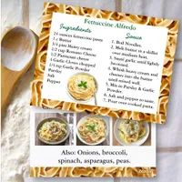 Fettuccini Alfredo Recipe Card