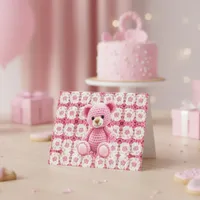 Pink Crochet Bear | Baby Shower Thank You