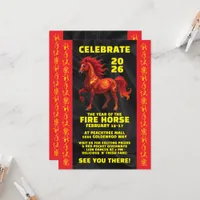 Stunning Chinese Year of the Fire Horse 2026 Invitation