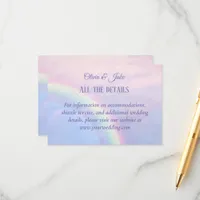 Rainbow of hope - pastel, wedding  enclosure card