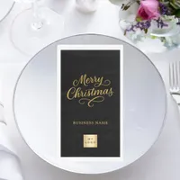 Christmas black gold business logo paper guest towels