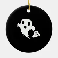 White Boo  Ceramic Ornament