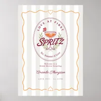 Love at First Spritz Preppy Bridal Shower Welcome Poster