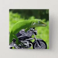 Green Hawaiian Gecko Rider Button