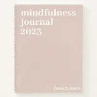 Mindfulness Light Pink White Minimalist Notebook