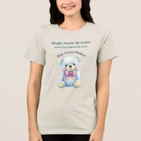 Kids Party Planner Pastel Teddy Bear QR Code Logo Tri-Blend Shirt