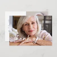 3.5x5 Elegant Chic Script Funeral Photo  Thank You Card