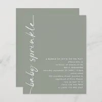 Budget Rotated Script Sage Baby Shower Sprinkle