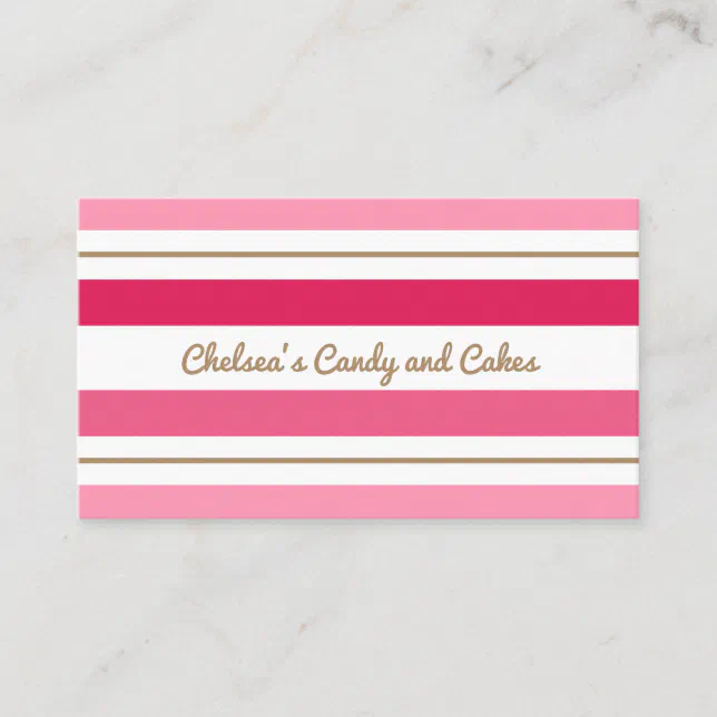 Pink Stripes Business Card