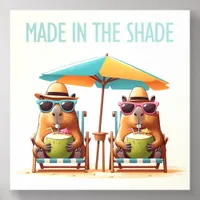 2 Capybaras with Pina Coladas Made in the Shade Acrylic Photo Tile