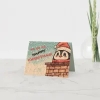 Penguin Santa Card