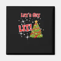 Let's Get Lit, Fun Idiom, Christmas Lights, Christ Magnet