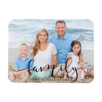 Elegant Script Typography Family Photo Magnet