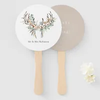 Watercolor Boho Cotton and Eucalyptus Boho Wedding Hand Fan