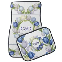 Serenity in Bloom Pastel Tulip Floral Home Decor Car Floor Mat
