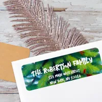 Christmas Tree And Handwritten Font Return Address Label