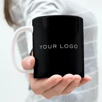 Black business logo rectangular coffee mug