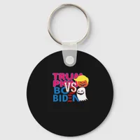 Funny Trumpkin Vs Boo Biden Halloween Design Class Keychain