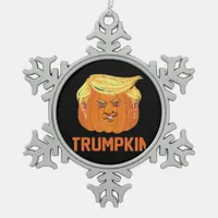 Halloween Pumpkins Funny Trumpkin Snowflake Pewter Christmas Ornament