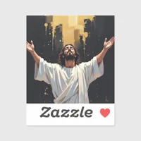Jesus Christ Our Savior | Black and Gold Sticker