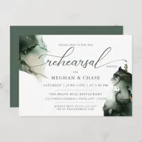 Gold and Sage Green Watercolor   Invitation