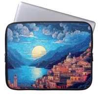 Positano Amalfi Coast Painting of Italy Travel Art Laptop Sleeve