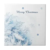 Beautiful Winter Frost Christmas Ceramic Tile