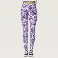 I Will Love Who I Love Purples Repeating  Leggings