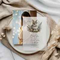 Boho Chic Woodland Bunny Baby Shower Vellum Invitations