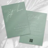 Nothing Fancy Just Love Script QR Code Wedding Invitation