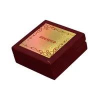 Decorative Recipe Red and Gold Abstract Gift Box