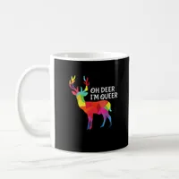 Oh Deer Queer Funny Pun LGBT Pride Design Coffee Mug