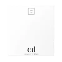 Logo white black monogram business company  notepad