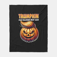 Trumpkin Make Halloween Great Again  Jack O Lanter Fleece Blanket